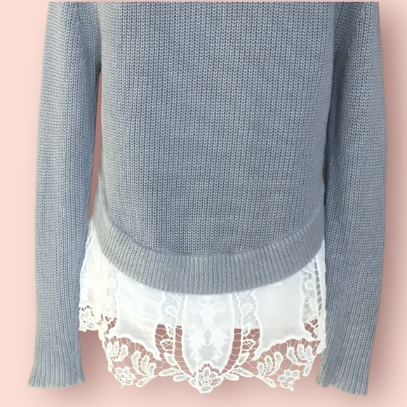 Maje Colorblock Lace Trim Pattern sweater - Picture 5 of 11